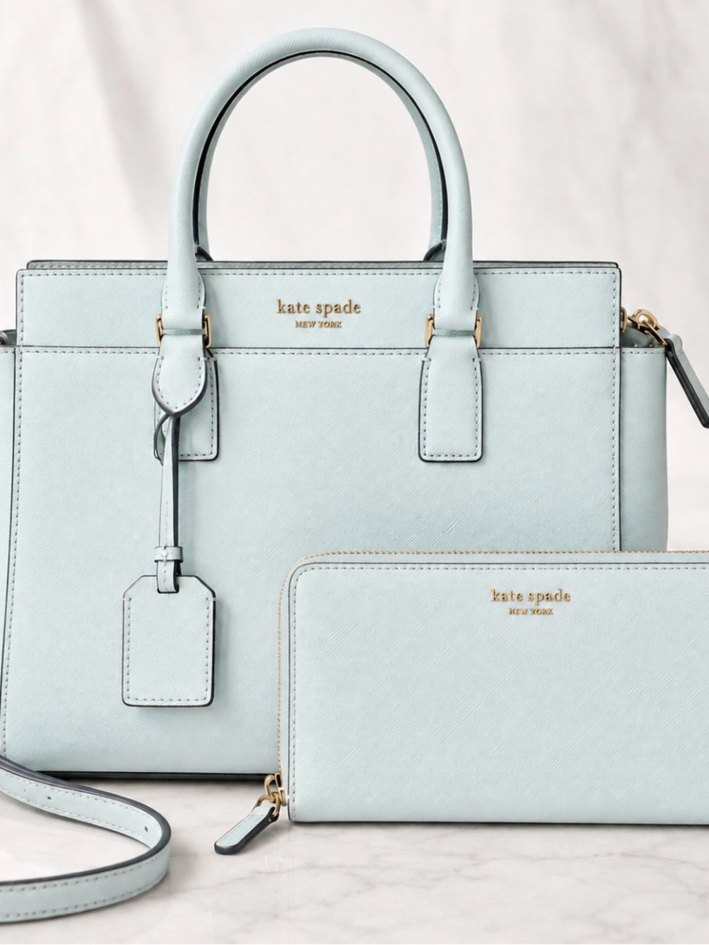 Kate Spade Cameron Street Candace Satchel + Lacey Wallet Set Light Blue